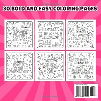 Marlee's Lemonade Bold and Easy Affirmations Coloring Book for Kidpreneurs